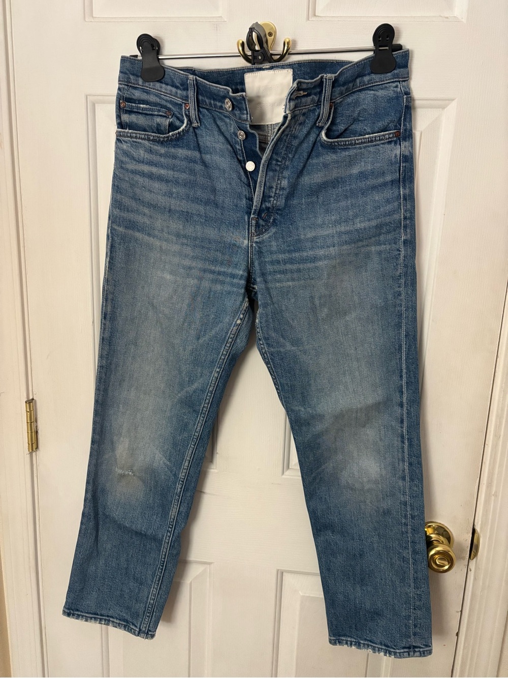 MOTHER Straight Leg Vintage Indigo Blue Jeans